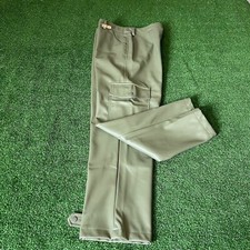 Forever 21 High Rise Straight Leg Olive Green Faux Leather Cargo Pants Size M