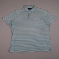 Ralph Lauren Shirt Men  s XL Light Blue White Stripe Short Sleeve Polo