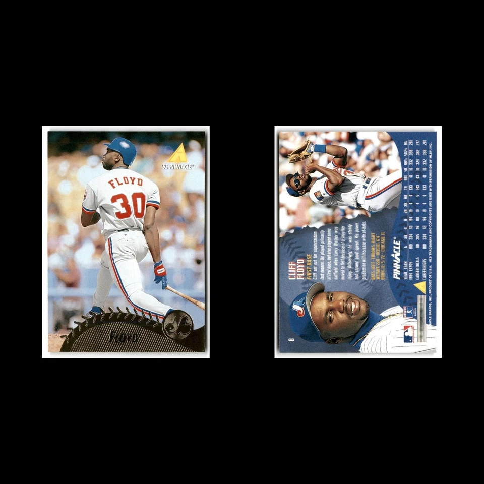Cliff Floyd #8 1995 Pinnacle Montreal Expos Baseball Card MLB NM - Image 3 of 3