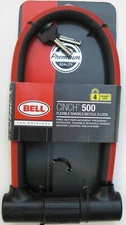 New Bell  Premium Cinch 500 Flexible Shackle Bicycle U-Lock Security Level 4
