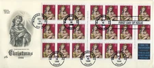 #3244a ArtCraft  BOOKLET PANE OF 20 - CHRISTMAS-MADONNA & CHILD on single FDC