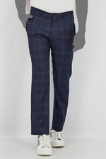 221 Armani Exchange Men's Blue Plaid Wool Suit Dress Pants Size 34W X 34L