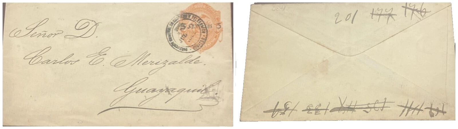 Tarjetas postales, papelería sellos de Ecuador