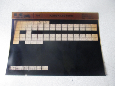 Kawasaki Parts Manual & Service Information Microfiche KZ750-K LTD