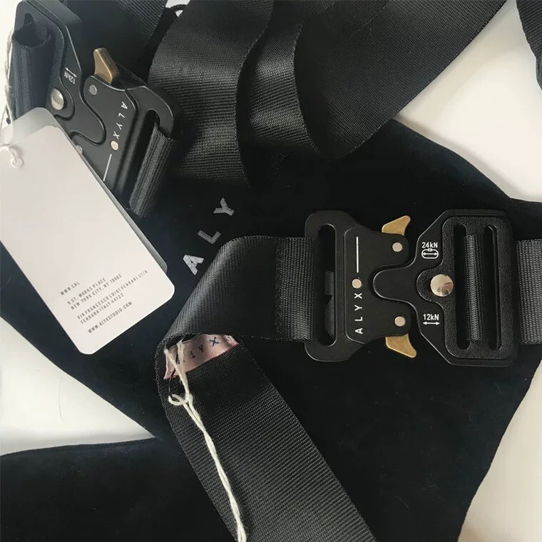 Black Silver 1017 ALYX 9SM Nylon Canvas Safety Buckle Belt Black Silver 1017 ALYX 9SM Nylon Canvas Safety Buckle Belt