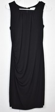 Calvin Klein Women Dress Black Sleeveless Zip Crew Neck Length 35.5 W 15.5 Sz 4