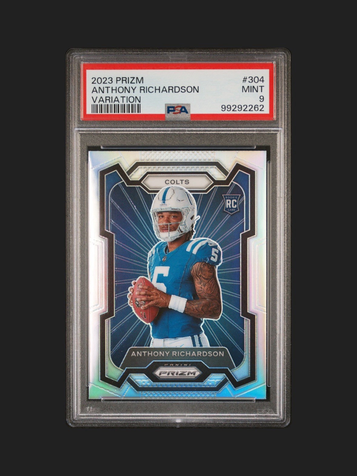2023 Panini Prizm Anthony Richardson SILVER PRIZM Variation Rookie RC PSA 9