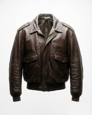 Schott NYC Vintage Men's Brown Leather A2 Flight Bomber Talon Zip Jacket M
