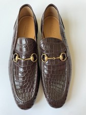 GUCCI Mens Genuine Crocodile Jordaan Horsebit Loafers Size 9.5 G, US 10 $4900