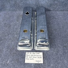 1958-86 Chevy Small Block 283-305-327-350-400 Short Valve Covers Chrome Sbc