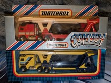 ×2 Matchbox Convoy CY1 Car Transporter on boxes  ( red ) & ( blue ) one 