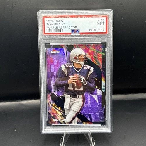 2024 Topps Finest - Uncommon Tom Brady #135 Purple Refractor /200 PSA 9
