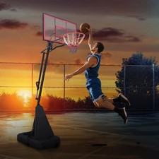 8-10FT Portable Basketball Hoop Height Adjustable Rebound System Youth/Adults