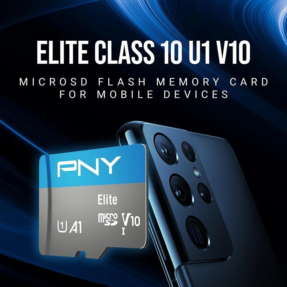 PNY 128GB Elite Mobile Accessories Class 10 U1 V10, A1 5-Pack, Blue - Image 4 of 4
