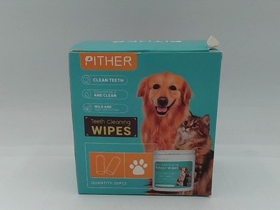 PITHER Teeth Cleaning Wipes, Dental Finger Wipes For Dogs & Cats