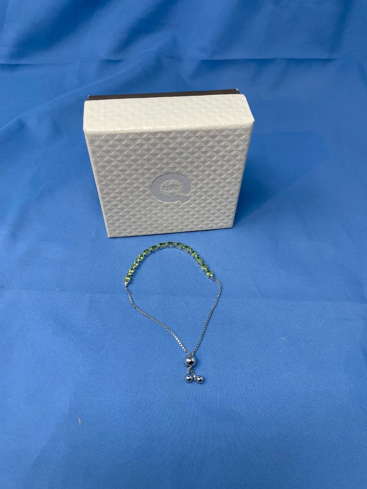 QVC Adjustable PERIDOT Sterling Silver Bracelet New in box NOS - Image 2 of 4