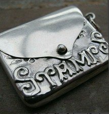 Solid Silver case Engraved &rdquo; Stamps with hallmark