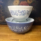 Vintage Pyrex Nesting Mixing Bowls Set Of 2 Colonial Mist 402 & 403