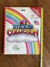 Vintage Rainbow Sticker Collection Album Lisa Frank Fantastick Puffy Sanrio Hmk