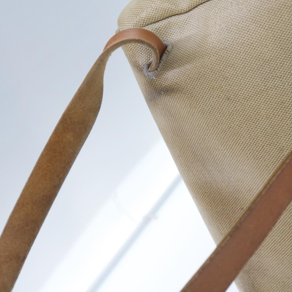 HERMES Her Bag Ad Backpack Coated Canvas Beige Brown HERMES Her Bag Ad Backpack Coated Canvas Beige Brown Auth  main image 4