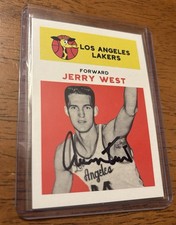 Jerry West signed 1961 Fleer Reprint rookie card #43 Beckett BAS Auto Lakers. rookie card picture