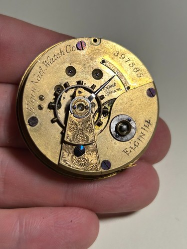 Montre De Poche Elgin Modèle 5, 15 Rubis, Mouvement 18S Mécanique Remontage Manuel - Occasion Pour Réparation Ou Pièces