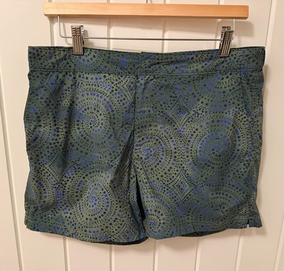Sid Mashburn Men Swim Shorts Size 34 Blue Green Geomtric Pattern Very Good