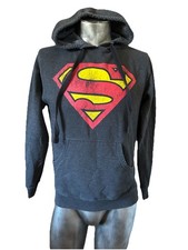 DC Comics Superman Logo Men's Dark Gray Hoodie Size Small