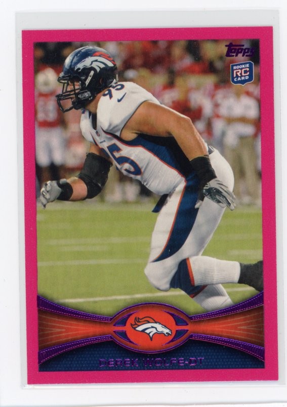 2012 Topps #419 Derek Wolfe Pink #/399 C7