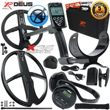 XP DEUS Gold & Relic Metal Detector with Remote, WS5 Headphones, 9"/11" X35 Coil