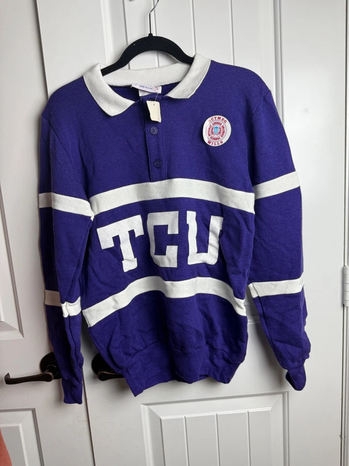 Sudadera Polo Colegial Estilo Rugby TCU Molinos Nuez moscada Años 80-90 De Colección Para Mujer Foto 4 de 4