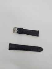 22mm Milano Black Padded Stitched Genuine Leather Mens Watch Band Reg MS 18980