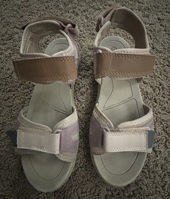 Lands End Sandals Womens 8B Slingback Flats Open Toe Hook & Loop