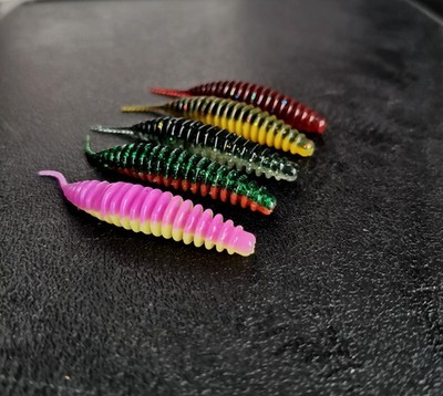 6,5cm Master Worm Softbait 5 Farben 2X / 10er Pack für Barsch Zander 