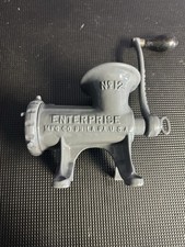 Enterprise No. 12 Tinned Hand Crank Meat Grinder Kitchen Countertop Chopper