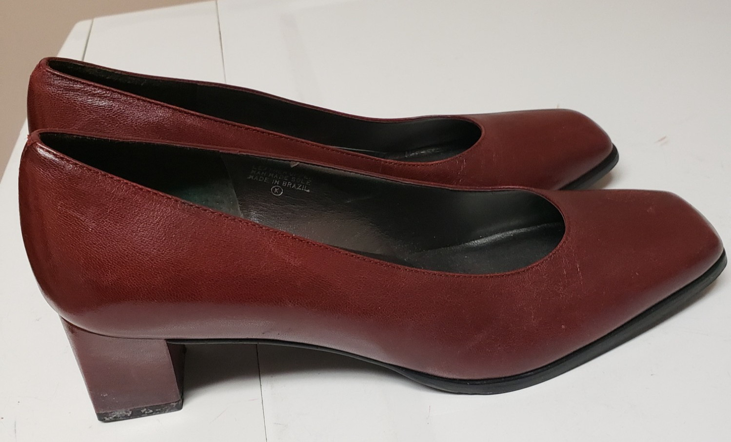 Essentials Burgundy Square Toe Leather Pump Busin… - image 14