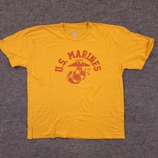 Leatherneck 4 Life Marines T Shirt Mens 3Xl Yellow Red Graphic Cotton USA Made