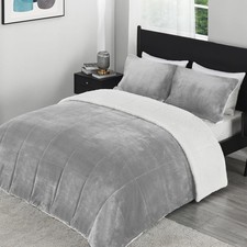 Ultra Soft Micromink Sherpa King Size Comforter Set with 2 Pillow Shams 3 Piece