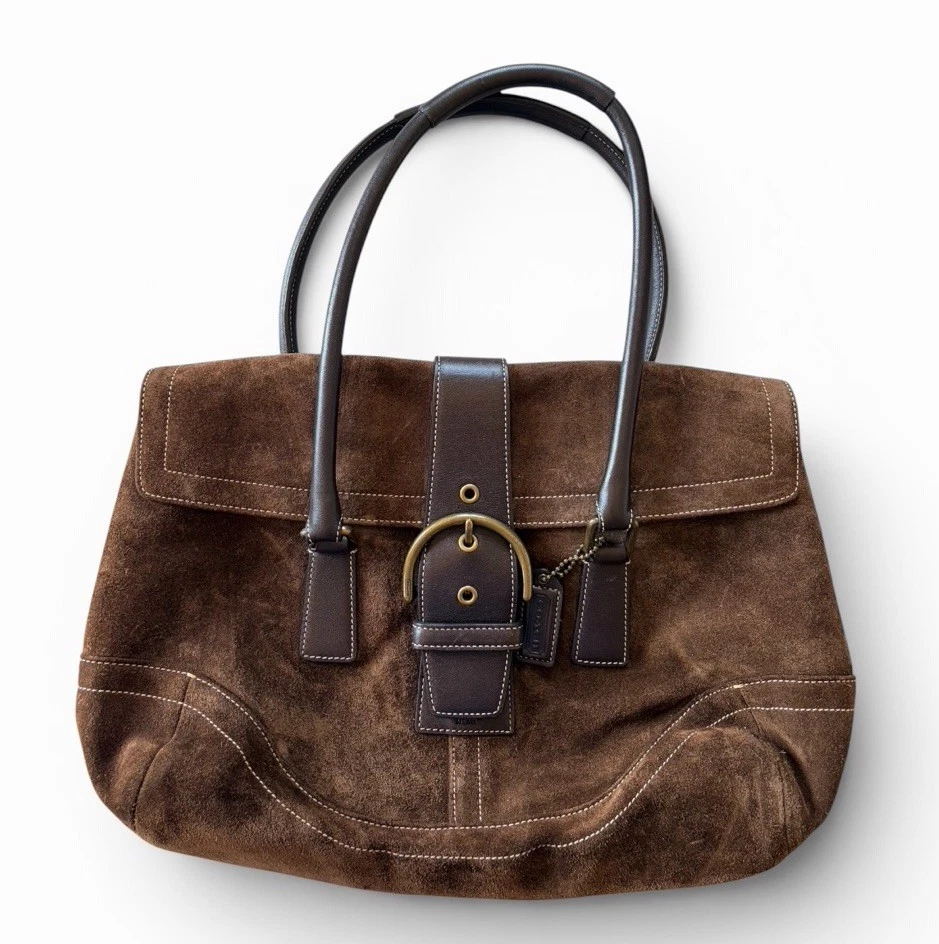 Coach Hampton Solid Suede Exterior Bags & Handbags for Women for