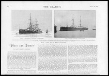 Antiker Druck von 1899 - VERSAND HMS Implacab...