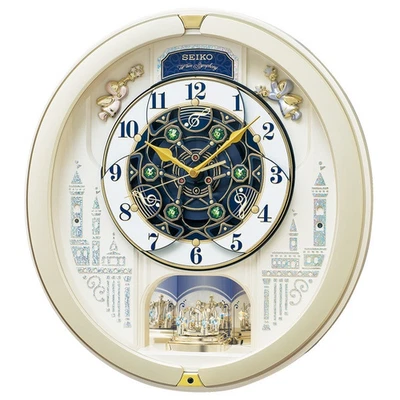 SEIKO CLOCK NEW Seiko RE579S Wall Clock Karakuri Musical Quartz Hanging Clock Japan