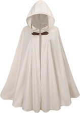 Adult Renaissance Cloak Gothic Witch Cape with Hooded Medieval Halloween Capes