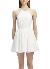 Bardot X3602 White Teo Lace Open-Back Halter Dress Womens Size US 10