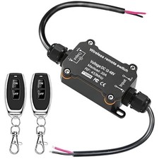 DC 12V 24V 48V Wireless Remote Control Switch 433MHz 20A IP67 Waterproof 164Ft