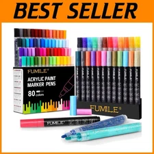 Acrylic Markers for Rock, Metal, Glass - 80 Pack