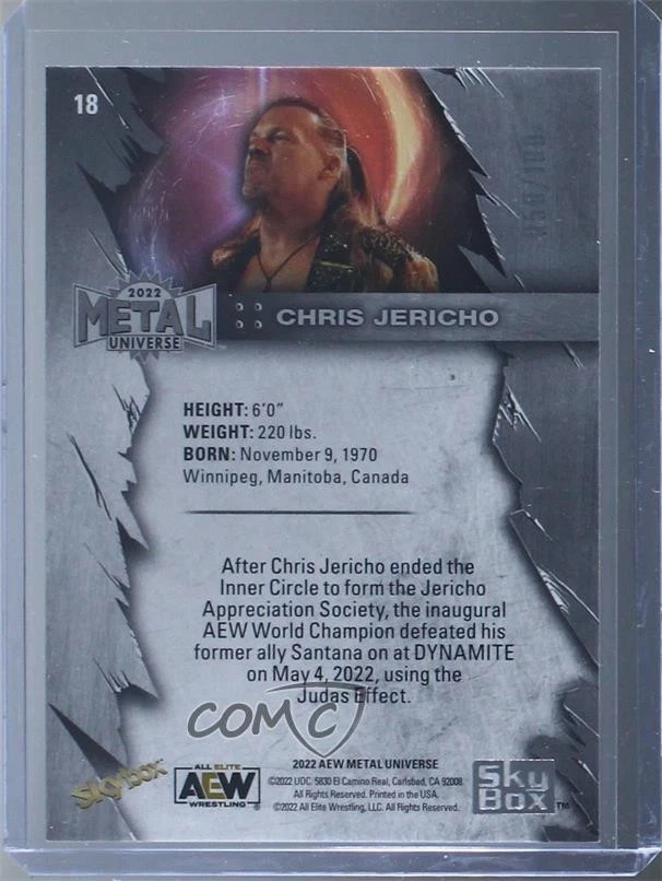 2022 Skybox Metal Universe AEW All Elite Wrestling PMG Red /90 Chris Jericho #18 - Image 2 of 2