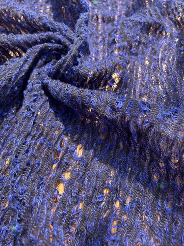 Indigo Blue Unique Natural Fabrics: Sheer, Textured Cotton Linen By 2 Meters. - Picture 9 of 14