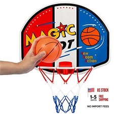Indoor Mini Basketball Hoop - 16" x 13" Large Over The Door Plastic Toy