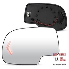 Driver Left Side Heated Mirror Glass with Turn Arrow Signal Driver Side Left
