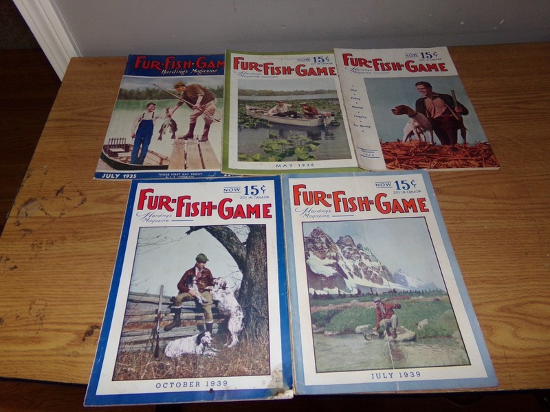 1930'S LOT OF 5 FUR FISH GAME HARDING'S MAGAZINES